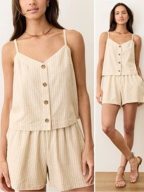 Marine Layer Celeste Hemp Cami Extra Small / Natural Stripe XS NEW WITH TAGS NWT